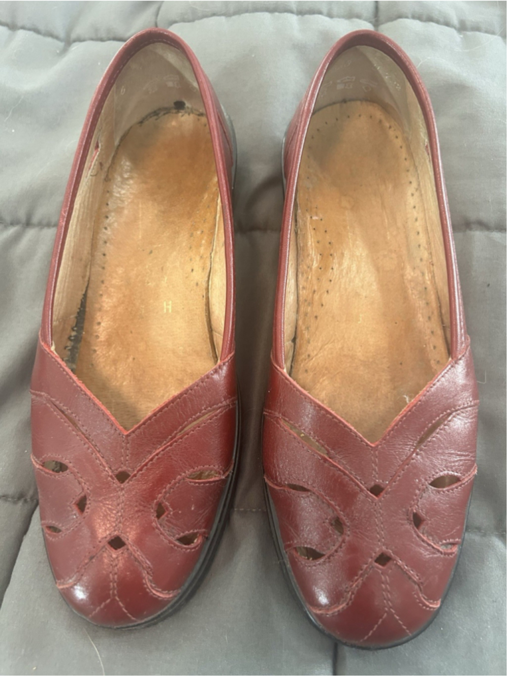 Vintage Leather Shoe Red Size 6